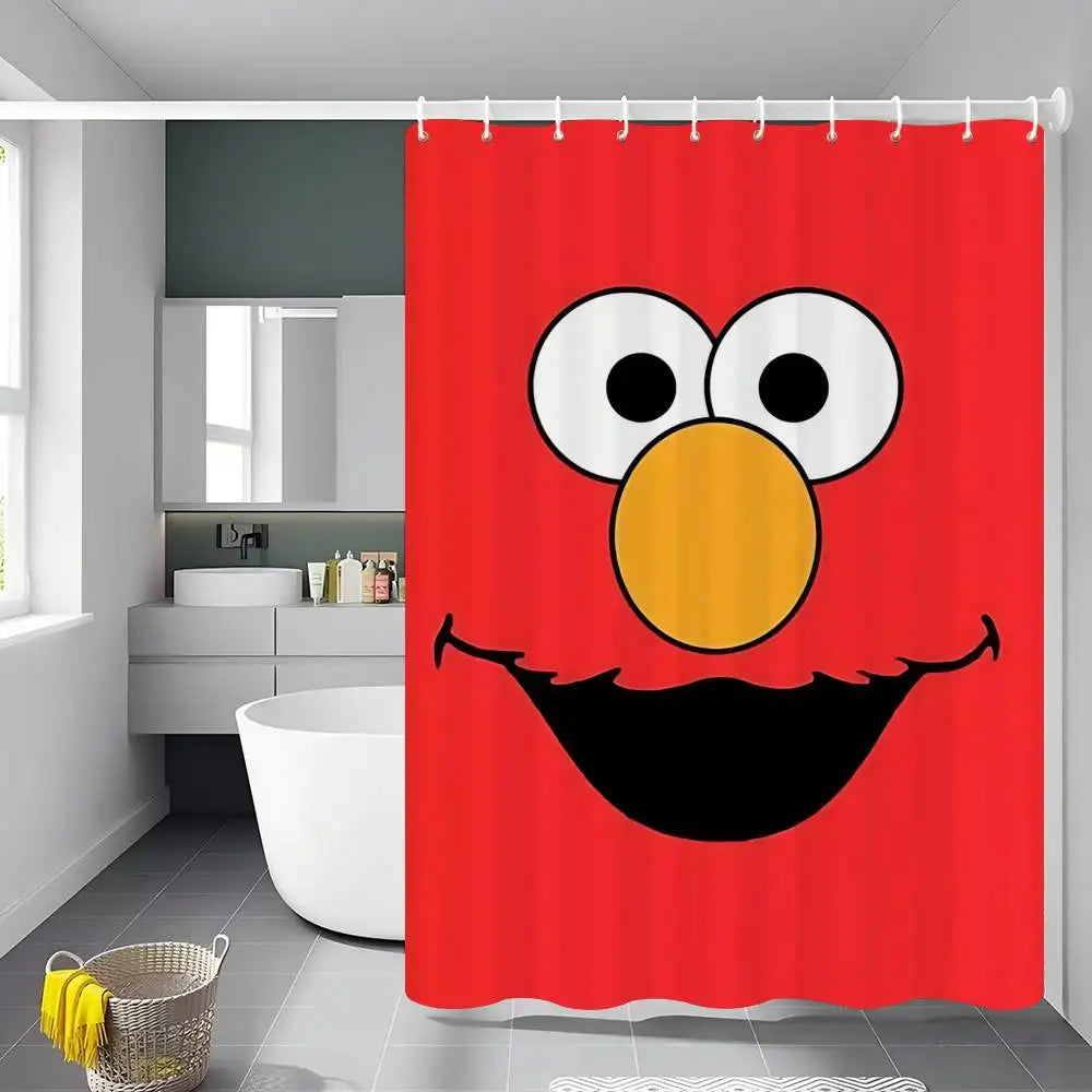 Classic TV S-Sesame S-Street Bathroom Shower Curtain Shielding Partition Shower Curtain Quick Dry Can Be Scrubable Light