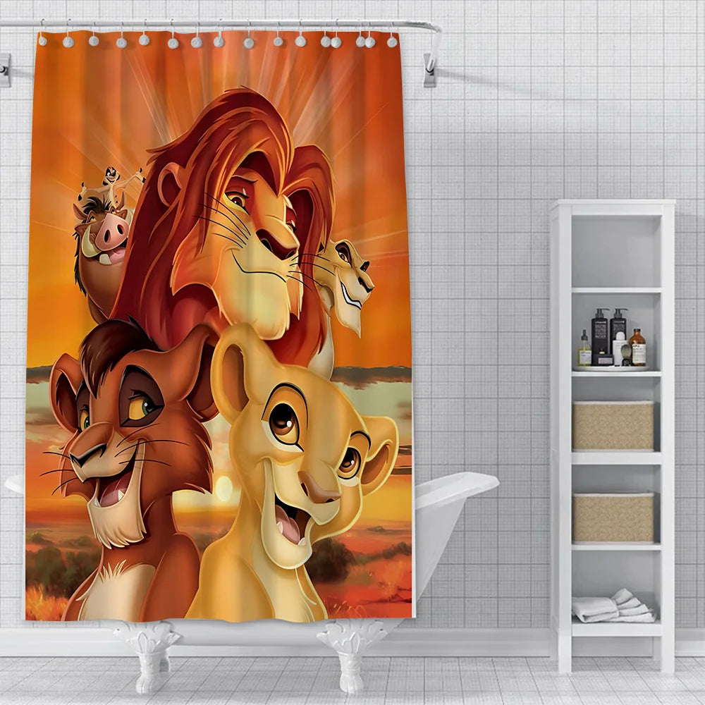 Shower The Lion King Curtain Waterproof Polyester Fabric Paint Colorful Bath Curtains Home Bathroom Decor Curtain With Hook