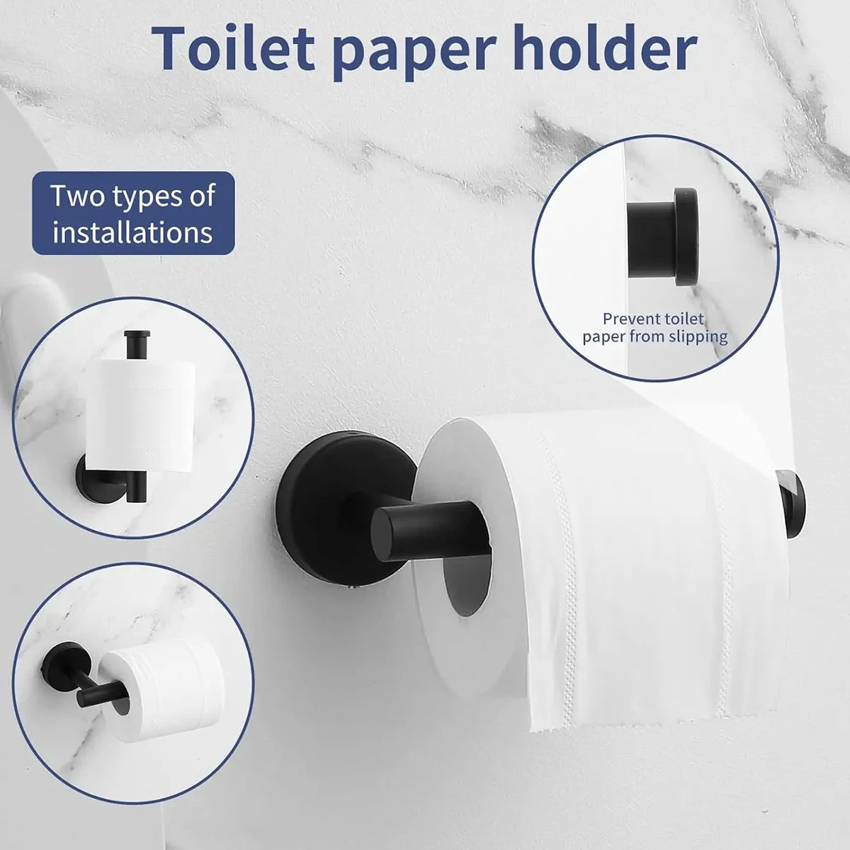 Toilet Paper Storage Holder Stainless Steel Round Tissue Hanger Wall Mount Toilet Paper Roll Dispenser Bathroom Rack Stand
