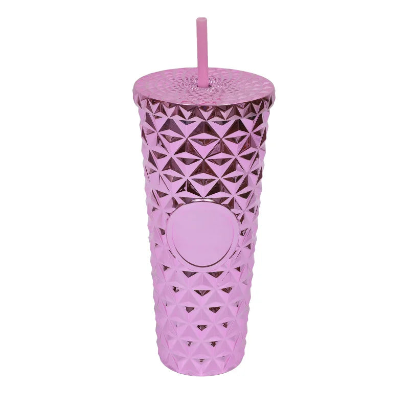 LUSQI Durian Straw Tumbler Double Wall Insulated Plastic Cup Trendy Creative Large Capacity Water Bottle With Multi Colors