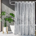 1pc Extra Long Clear Pebble Shower Curtain with Magnets Metal Grommets, Durable Sturdy Bath Curtain Cute Bath Decor Accessories