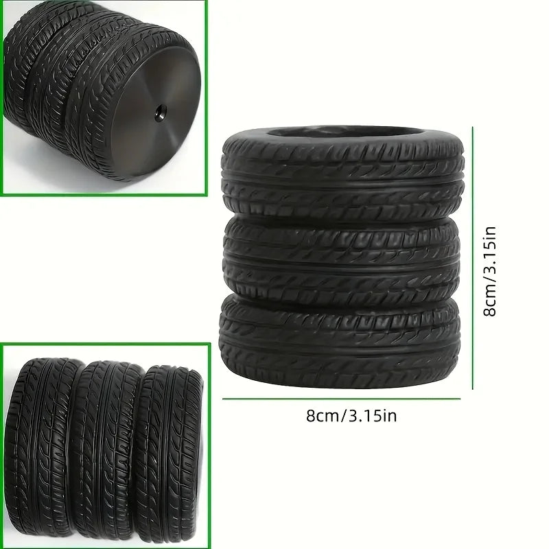 1Pcs Fun Tire Pen Holder - Durable Black with Lettered PVC Desk Storage for Schools and Offices