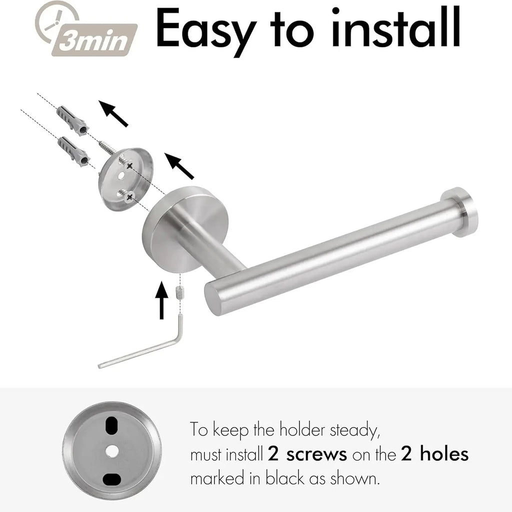 Toilet Paper Storage Holder Stainless Steel Round Tissue Hanger Wall Mount Toilet Paper Roll Dispenser Bathroom Rack Stand