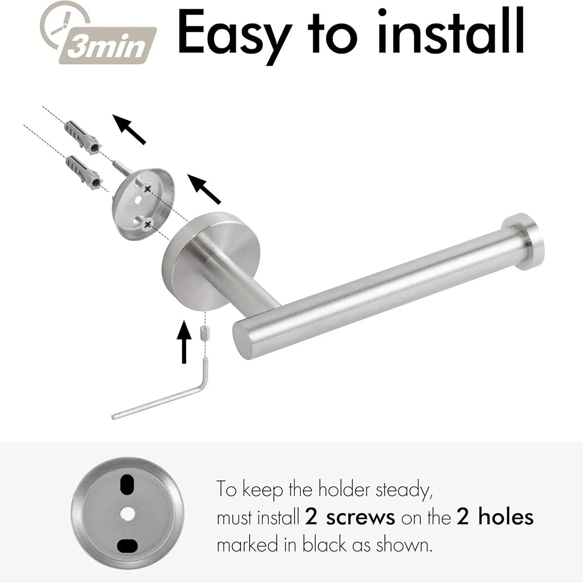 Toilet Paper Storage Holder Stainless Steel Round Tissue Hanger Wall Mount Toilet Paper Roll Dispenser Bathroom Rack Stand