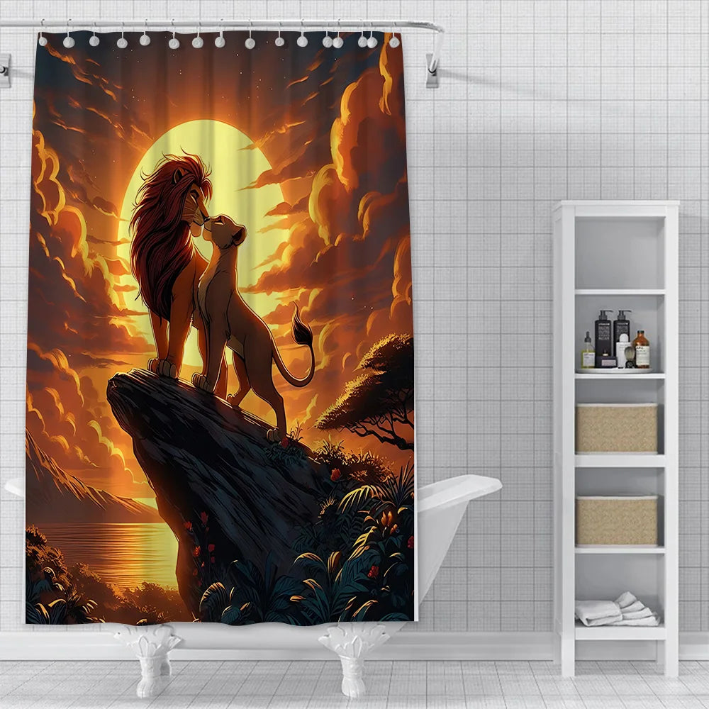 Shower The Lion King Curtain Waterproof Polyester Fabric Paint Colorful Bath Curtains Home Bathroom Decor Curtain With Hook