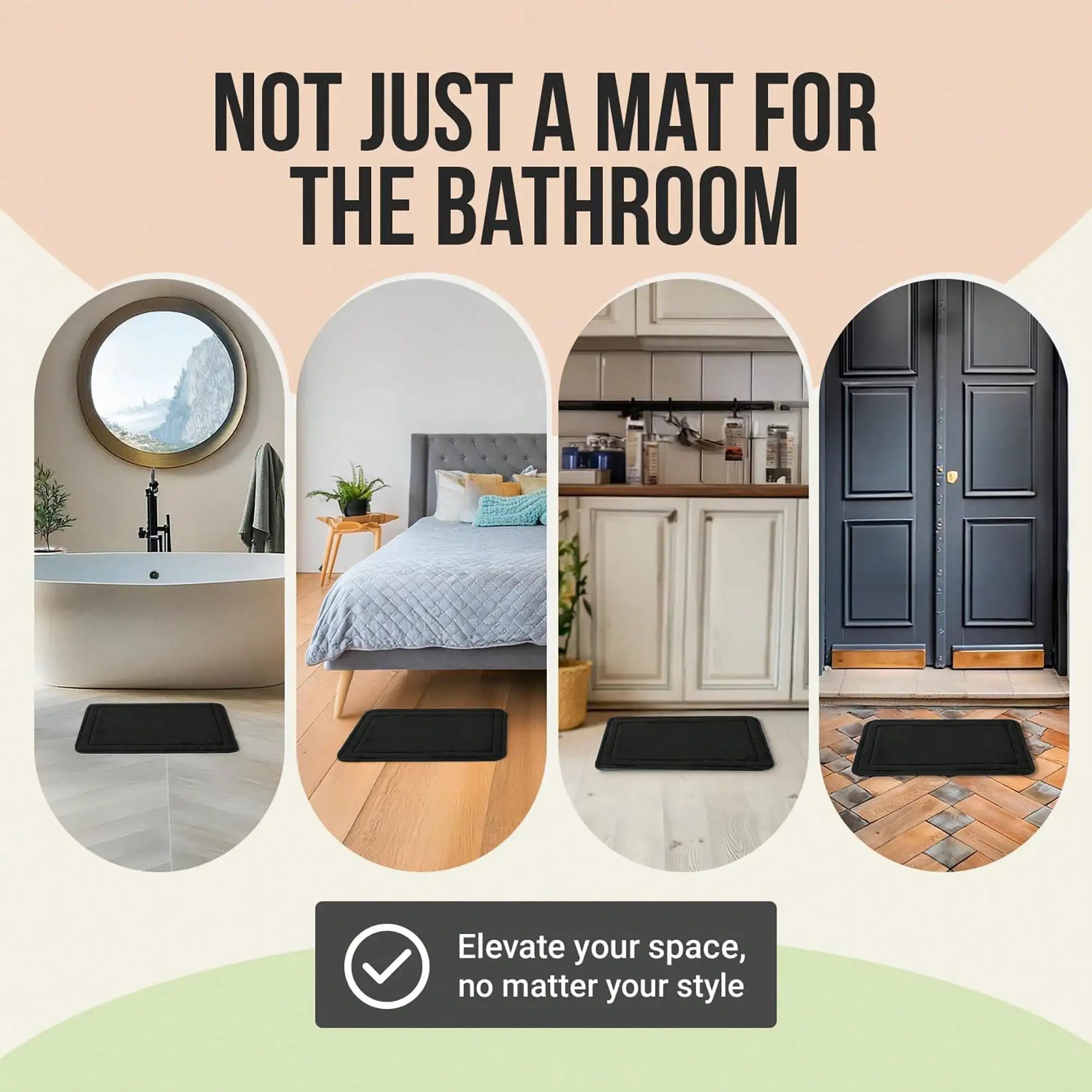 1Pc Memory Foam Bath Mat 15.75 "* 23.62",  High-Density Fast Drying Absorbent Carpet, Super Soft Anti-Skid Bath Mat