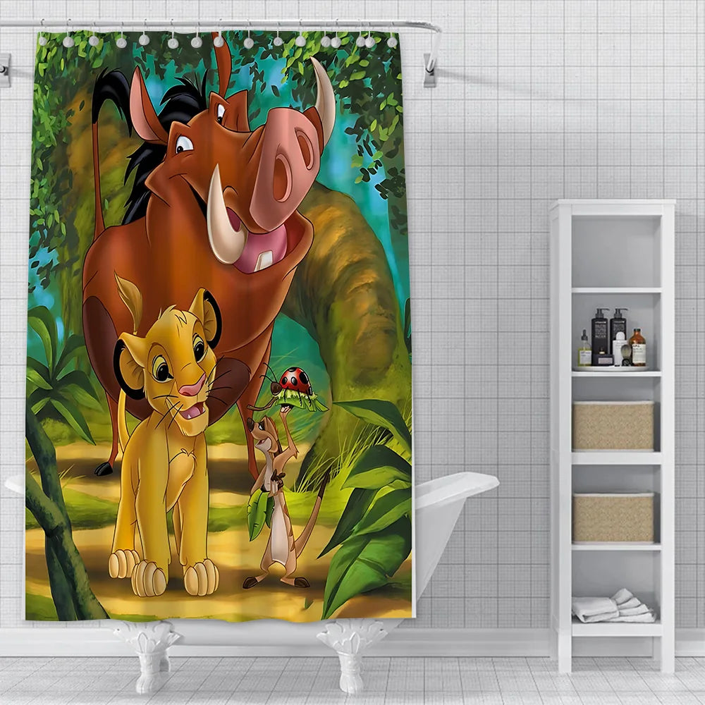 Shower The Lion King Curtain Waterproof Polyester Fabric Paint Colorful Bath Curtains Home Bathroom Decor Curtain With Hook