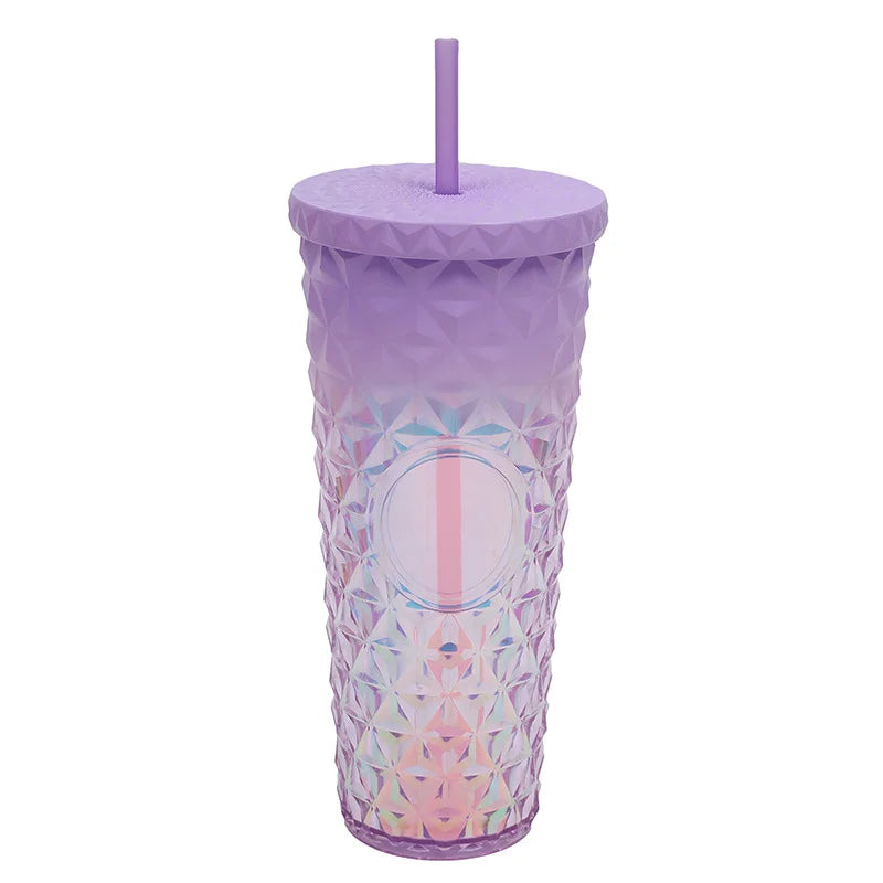 LUSQI Durian Straw Tumbler Double Wall Insulated Plastic Cup Trendy Creative Large Capacity Water Bottle With Multi Colors