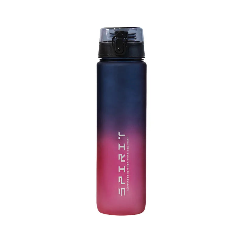 1 Liter Large Capacity Sports Water Bottle Gradient Color Plastic Cup Drink items Outdoor Beach Travel Portable Gym Fitness Jugs