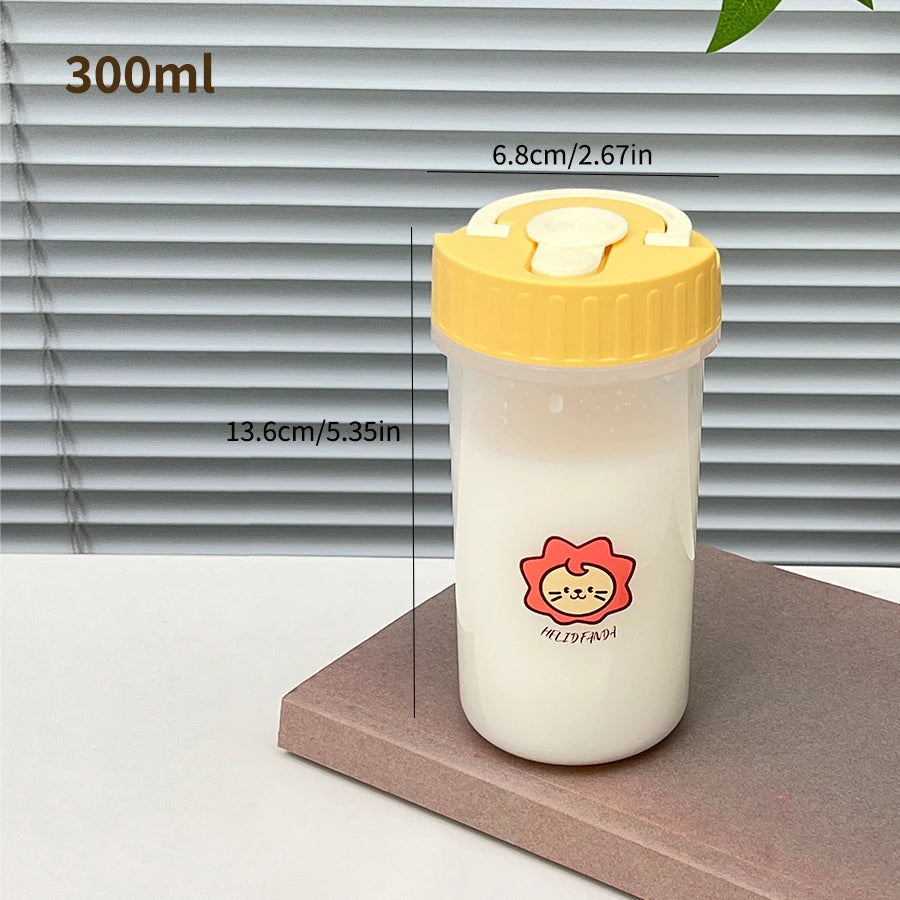 transparent Plastic Water Bottle With Handle Tumbler Travel Sport Portable Leak-proof Drinking Cup Heat-Resistant Coffee Mug