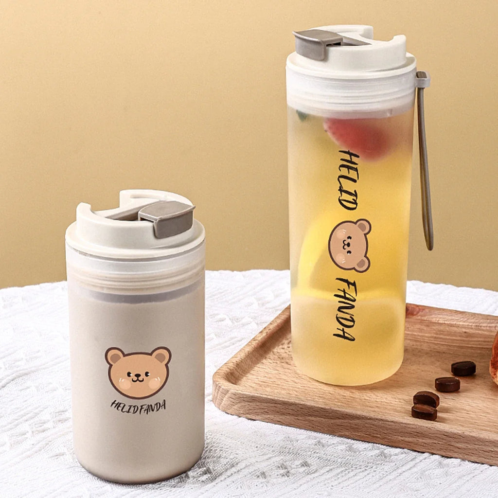 350/550ML Leak Proof Plastic Water Bottle With Rope For Kids Students Travel Sport Portable Heat-resistant Water Cup Tumbler