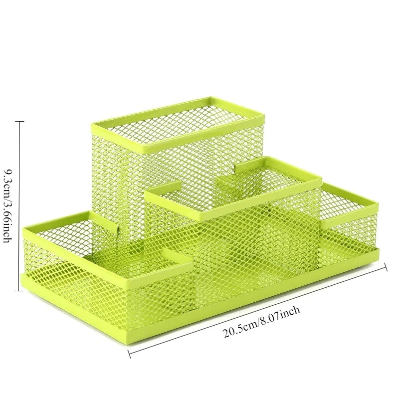 Black Mesh Desk Organizer Kawaii Pen Holder Stationery Organizer Office Supplies Desk Storage Tame Office Supplies Clutter Fast