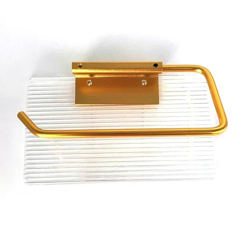 Luxury Gold Toilet Paper Holder with Shelf No Punching Acrylic Roll Paper Holder Tissue Hanger Bathroom Accessories  Bathroom