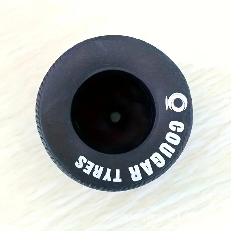 1Pcs Fun Tire Pen Holder - Durable Black with Lettered PVC Desk Storage for Schools and Offices