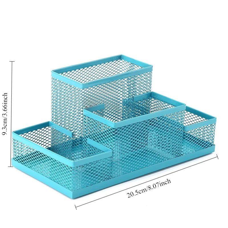 Black Mesh Desk Organizer Kawaii Pen Holder Stationery Organizer Office Supplies Desk Storage Tame Office Supplies Clutter Fast