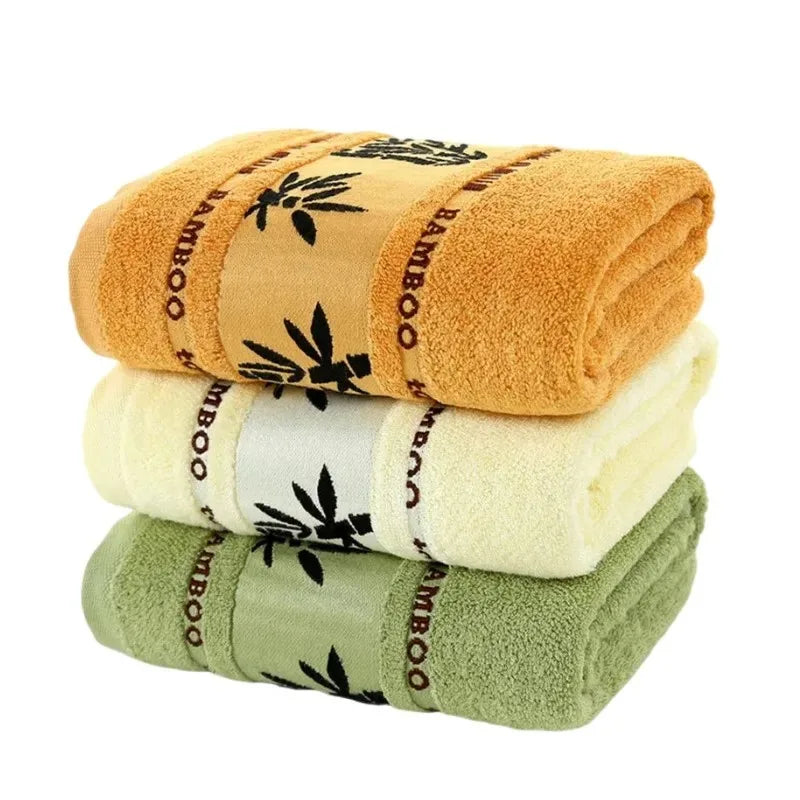 3pcs/set Bamboo Fiber Towel Soft Absorbent Quick-Dry Household Bathroom Towel Comfortable Face Body Towel for Daily Use