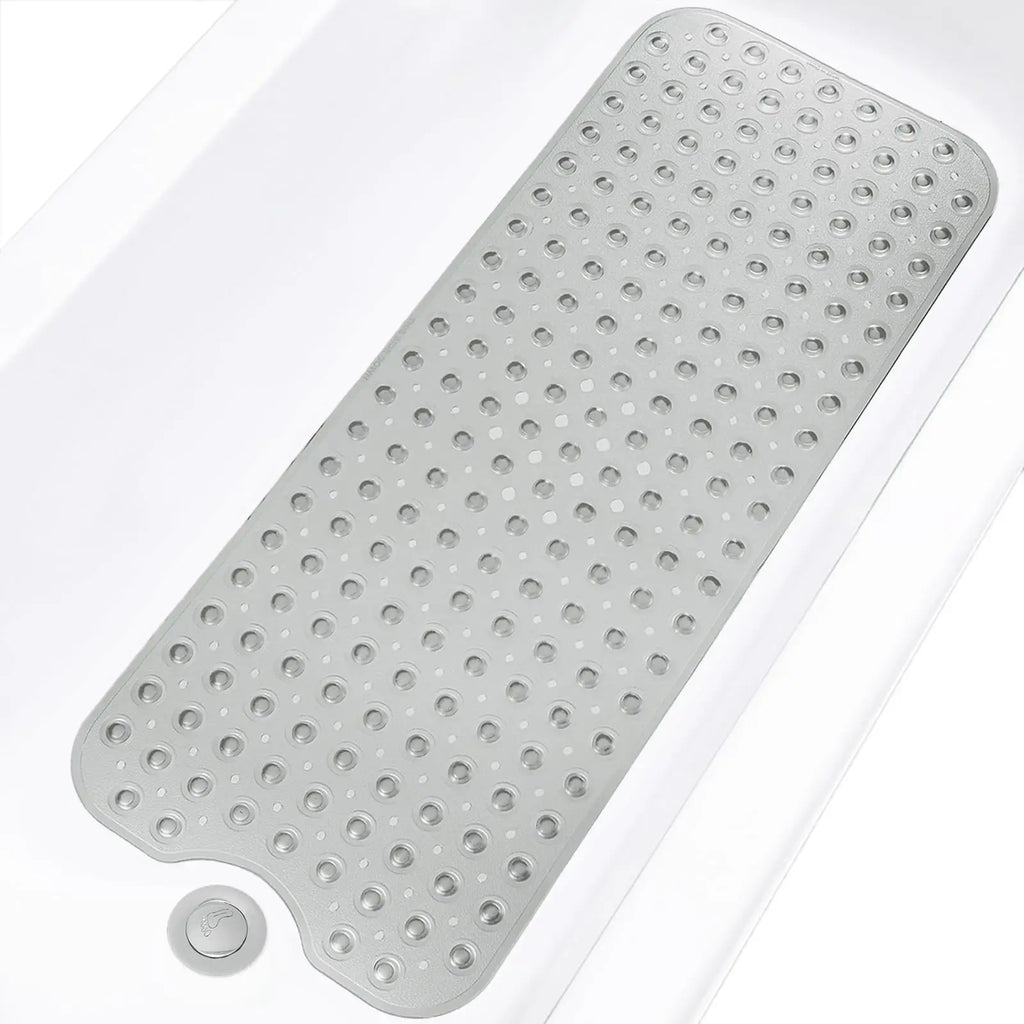 Bathtub Mats for Shower Tub, Extra Long Non-Slip 40 x 16 Inch Bath Mat with Drain Holes and Suction Cups, BathMat for Bathroom