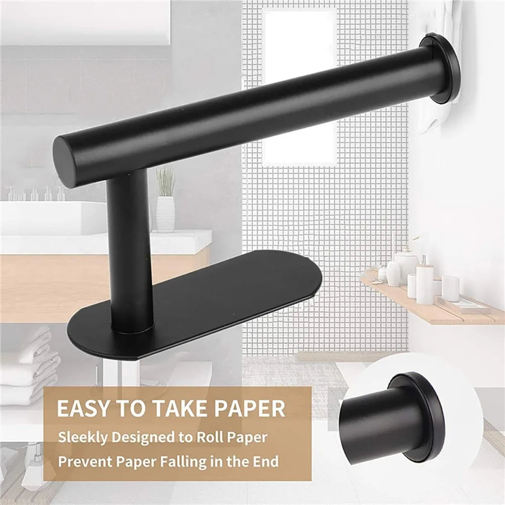 Stainless Steel Bathroom Accessories Tissue Paper Holder Roll Paper Rack Drill Installation Toilet Paper Stand