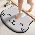 Cartoon flannel absorbent floor mats special-shaped furry bathroom non-slip foot mats thickened shower room mats