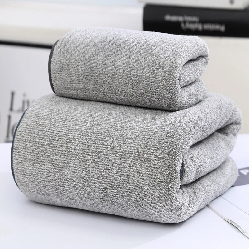 New bamboo charcoal fiber thickened face towel, soft and absorbent household bathroom bath towel, beach towel