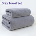 Gray Coral Fleece Towel Set Thick Soft Quick Dry Absorbent Bath Towel for Home Bathroom Gym Face Wash