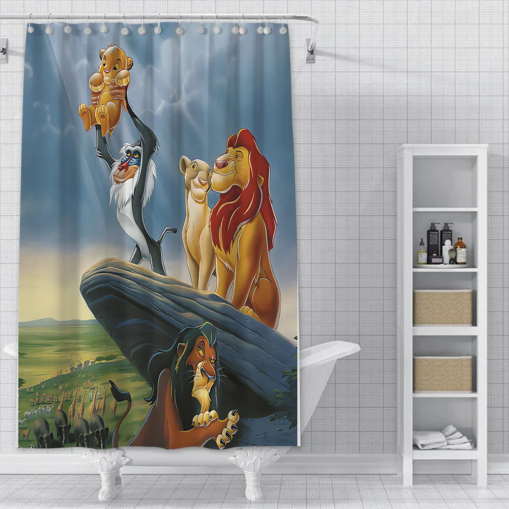 Shower The Lion King Curtain Waterproof Polyester Fabric Paint Colorful Bath Curtains Home Bathroom Decor Curtain With Hook