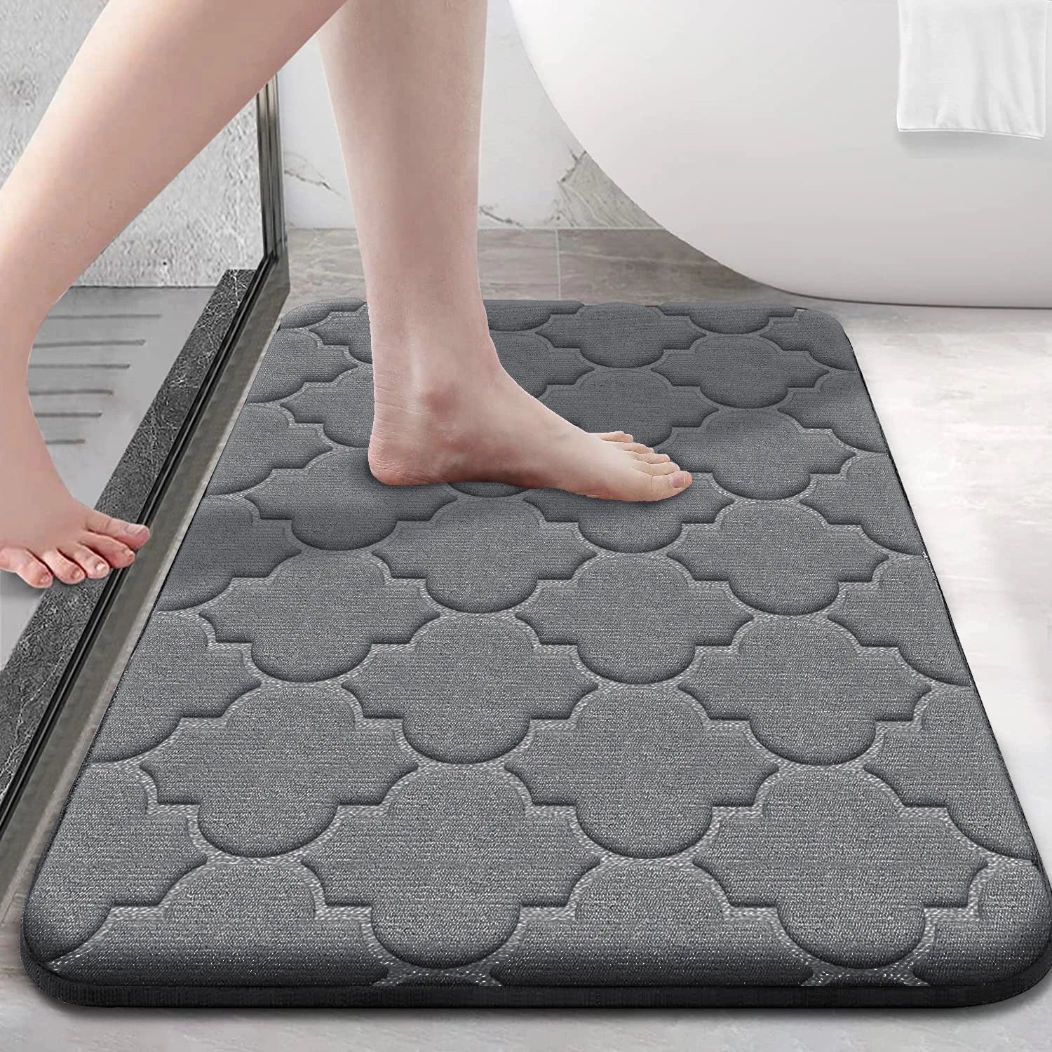 Memory Foam Bathroom Rug Anti-slip bathroom mat ultra Soft floor mat Non-Slip Water Absorbent and Machine Washable