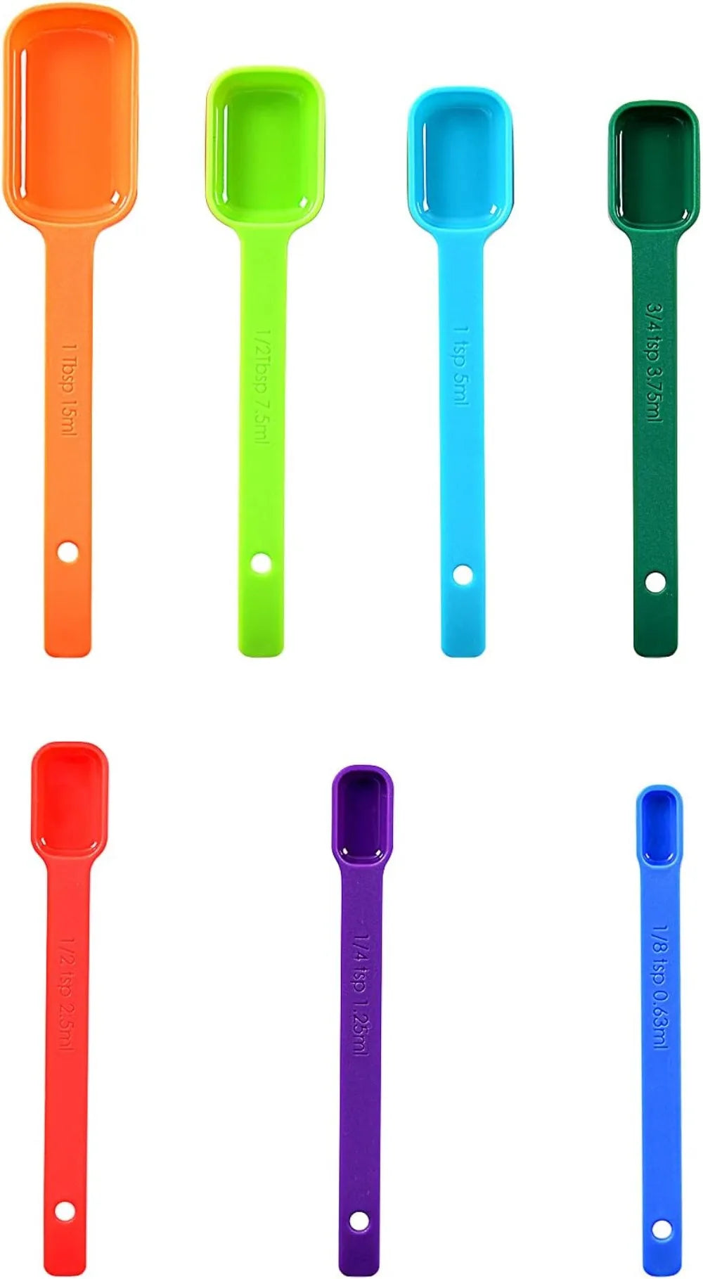 8-Piece Plastic Measuring Spoons Set.