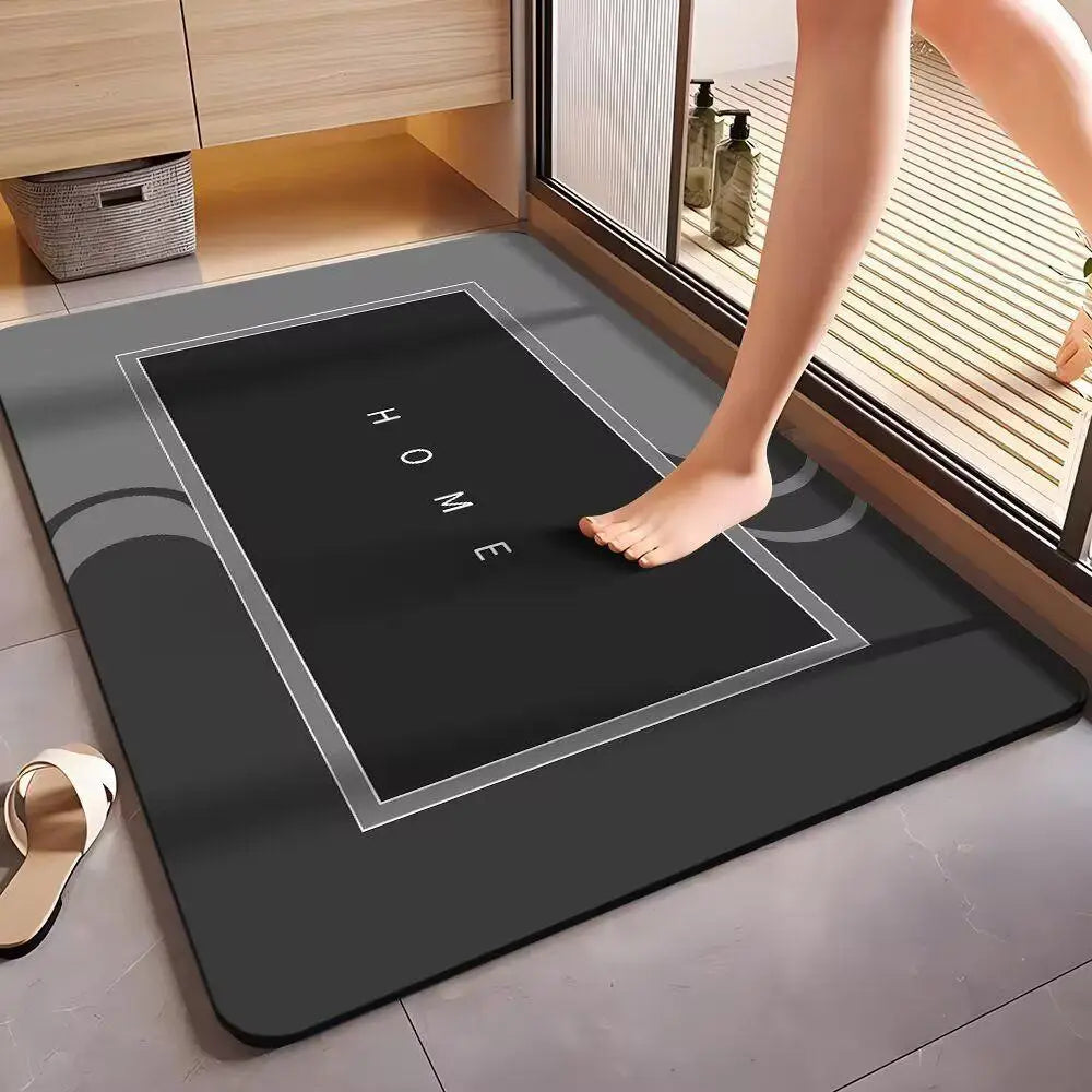 Diatomite Super Absorbent Bath Mat Non-Slip Bathroom Floor Mat Quick Dry Easy Clean