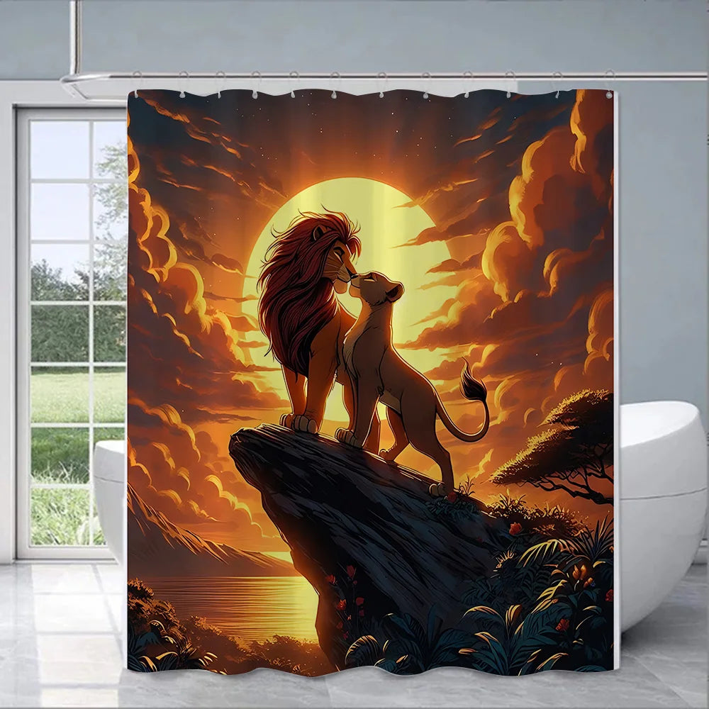Shower The Lion King Curtain Waterproof Polyester Fabric Paint Colorful Bath Curtains Home Bathroom Decor Curtain With Hook