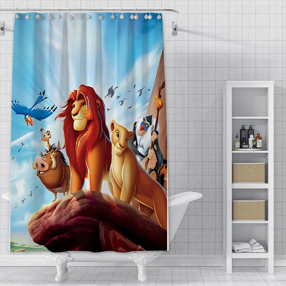 Shower The Lion King Curtain Waterproof Polyester Fabric Paint Colorful Bath Curtains Home Bathroom Decor Curtain With Hook