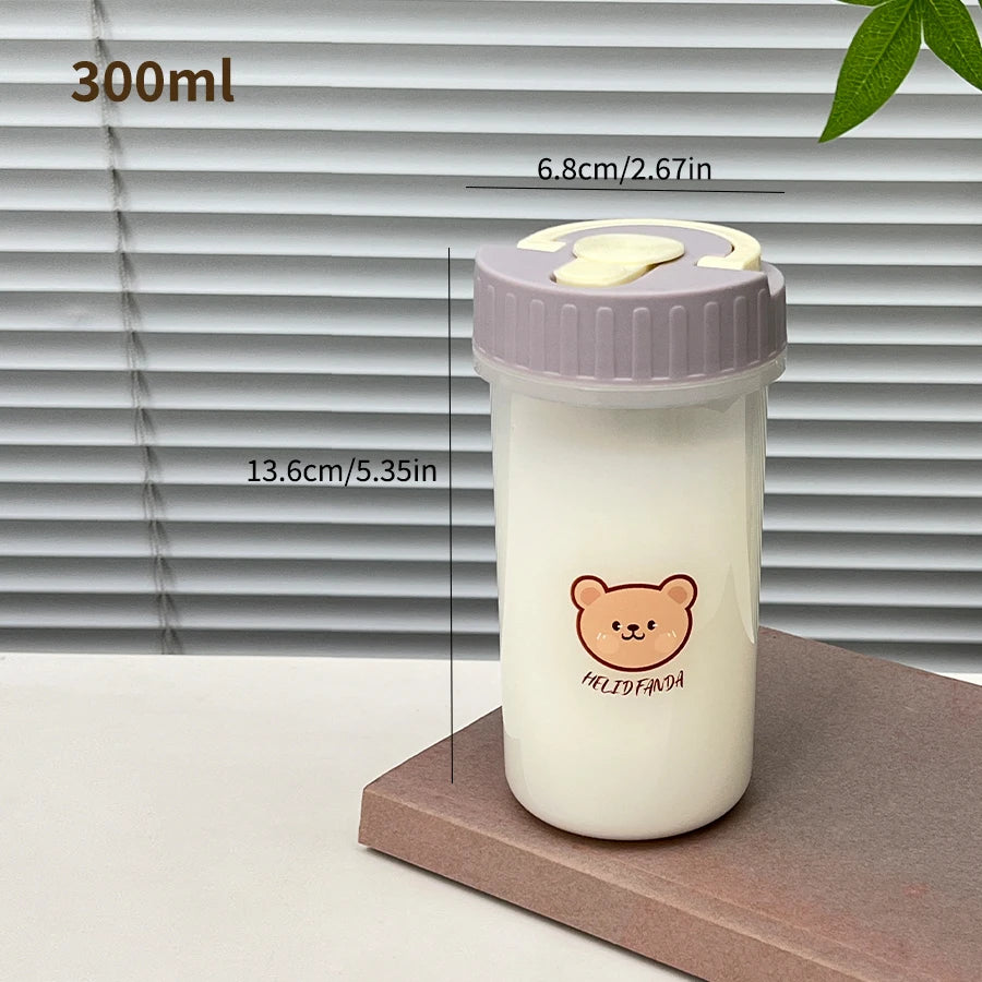 transparent Plastic Water Bottle With Handle Tumbler Travel Sport Portable Leak-proof Drinking Cup Heat-Resistant Coffee Mug