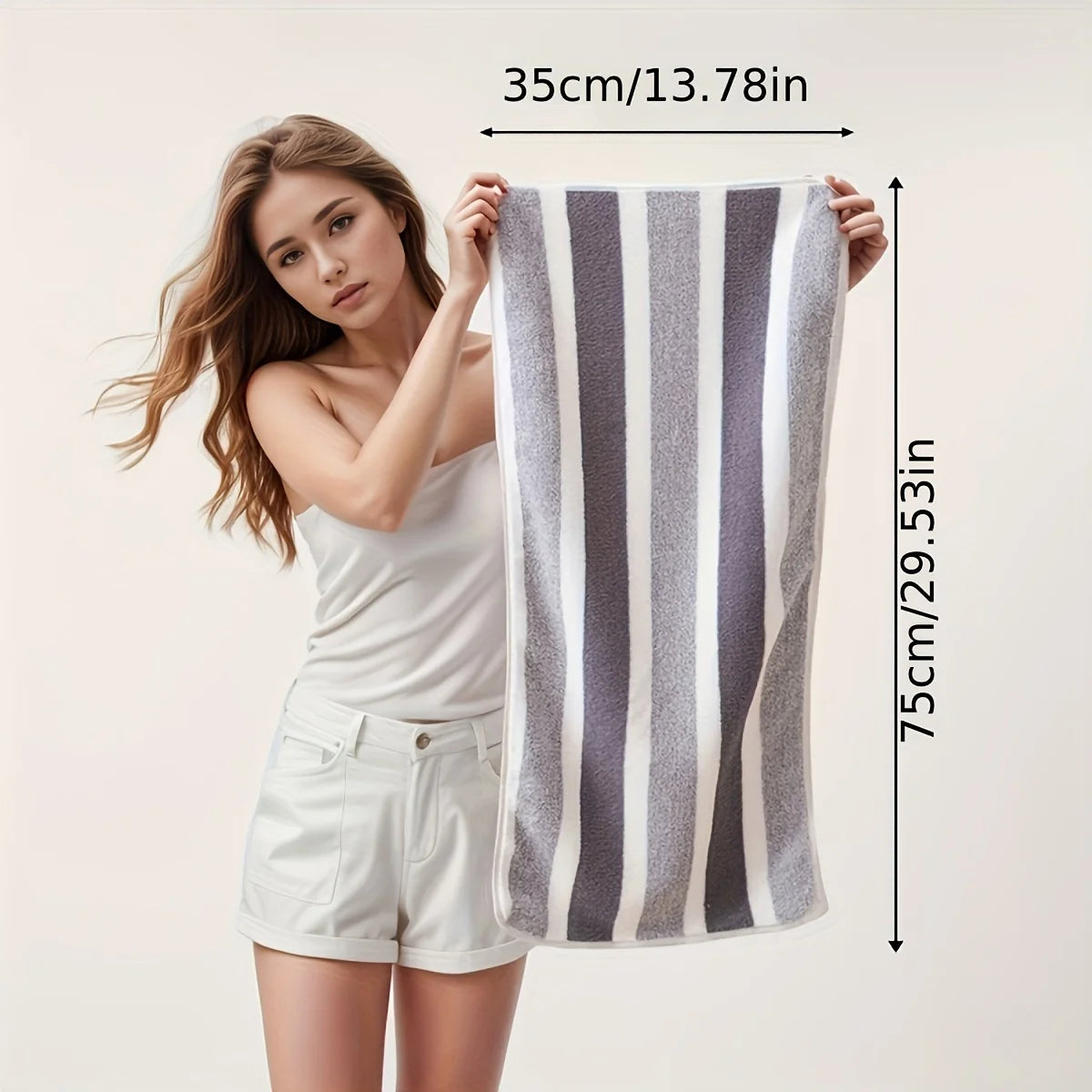 4pcs Thickened Coral Fleece Bath Towel - Soft Absorbent Wide Stripe, Colors Unisex Home Use