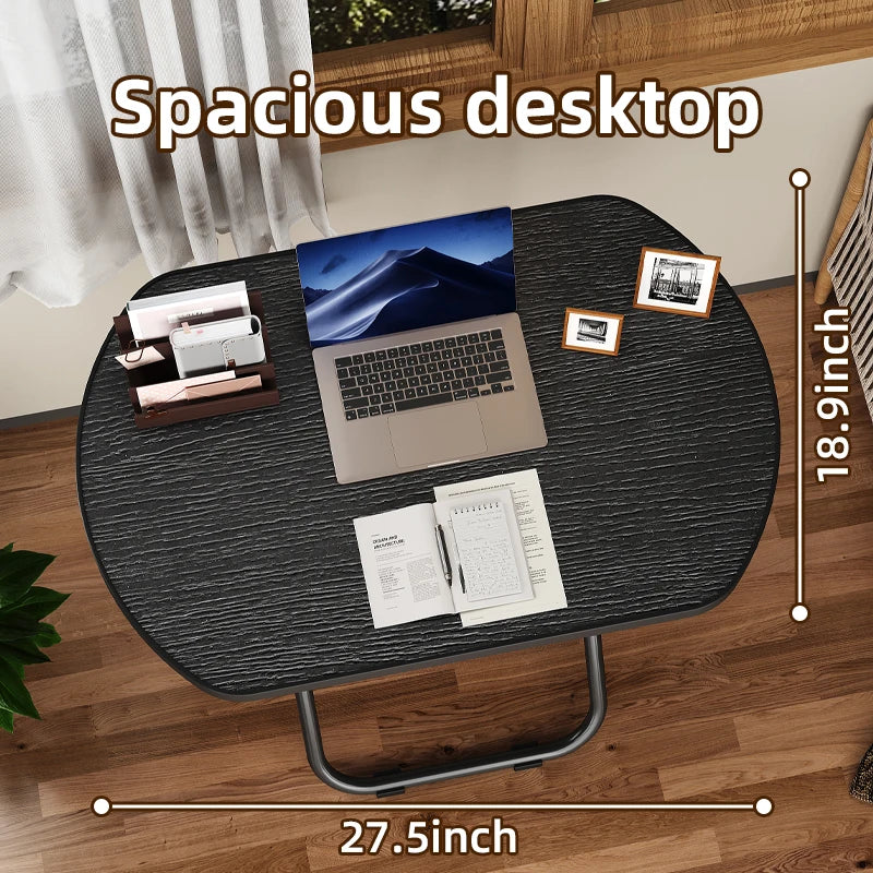 Stable Tray Table With No Assembly Required, TV Dinner Tray For Eating, Foldable Snack Tables For Bed/Sofa/ Living Room