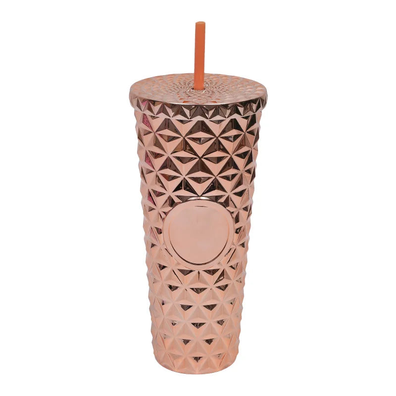 LUSQI Durian Straw Tumbler Double Wall Insulated Plastic Cup Trendy Creative Large Capacity Water Bottle With Multi Colors
