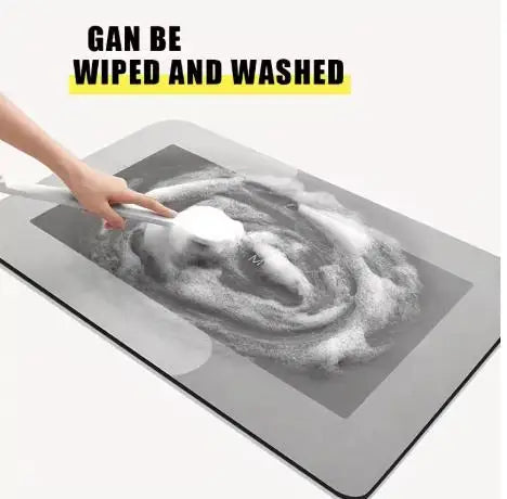 Diatomite Super Absorbent Bath Mat Non-Slip Bathroom Floor Mat Quick Dry Easy Clean