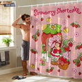 1pc Pink Cake Girl Printed Waterproof Shower Privacy Partition Shower Curtain With 12 Hooks Multiple Sizes Machine Washable