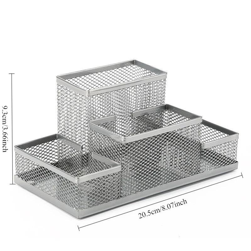 Black Mesh Desk Organizer Kawaii Pen Holder Stationery Organizer Office Supplies Desk Storage Tame Office Supplies Clutter Fast