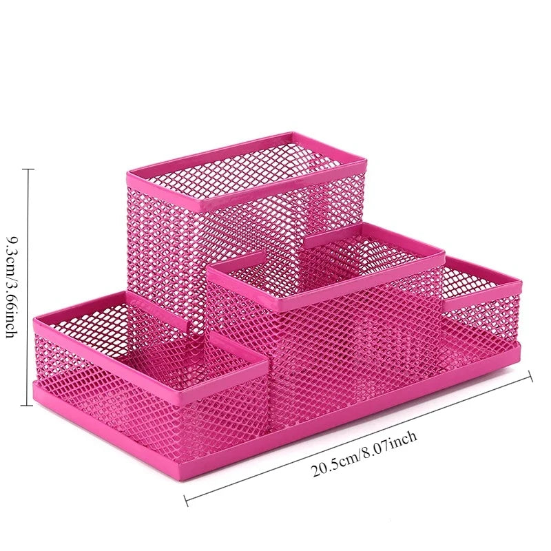 Black Mesh Desk Organizer Kawaii Pen Holder Stationery Organizer Office Supplies Desk Storage Tame Office Supplies Clutter Fast