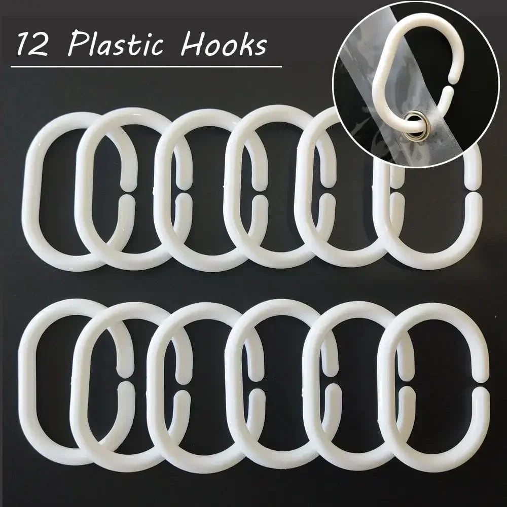 1pc Extra Long Clear Pebble Shower Curtain with Magnets Metal Grommets, Durable Sturdy Bath Curtain Cute Bath Decor Accessories