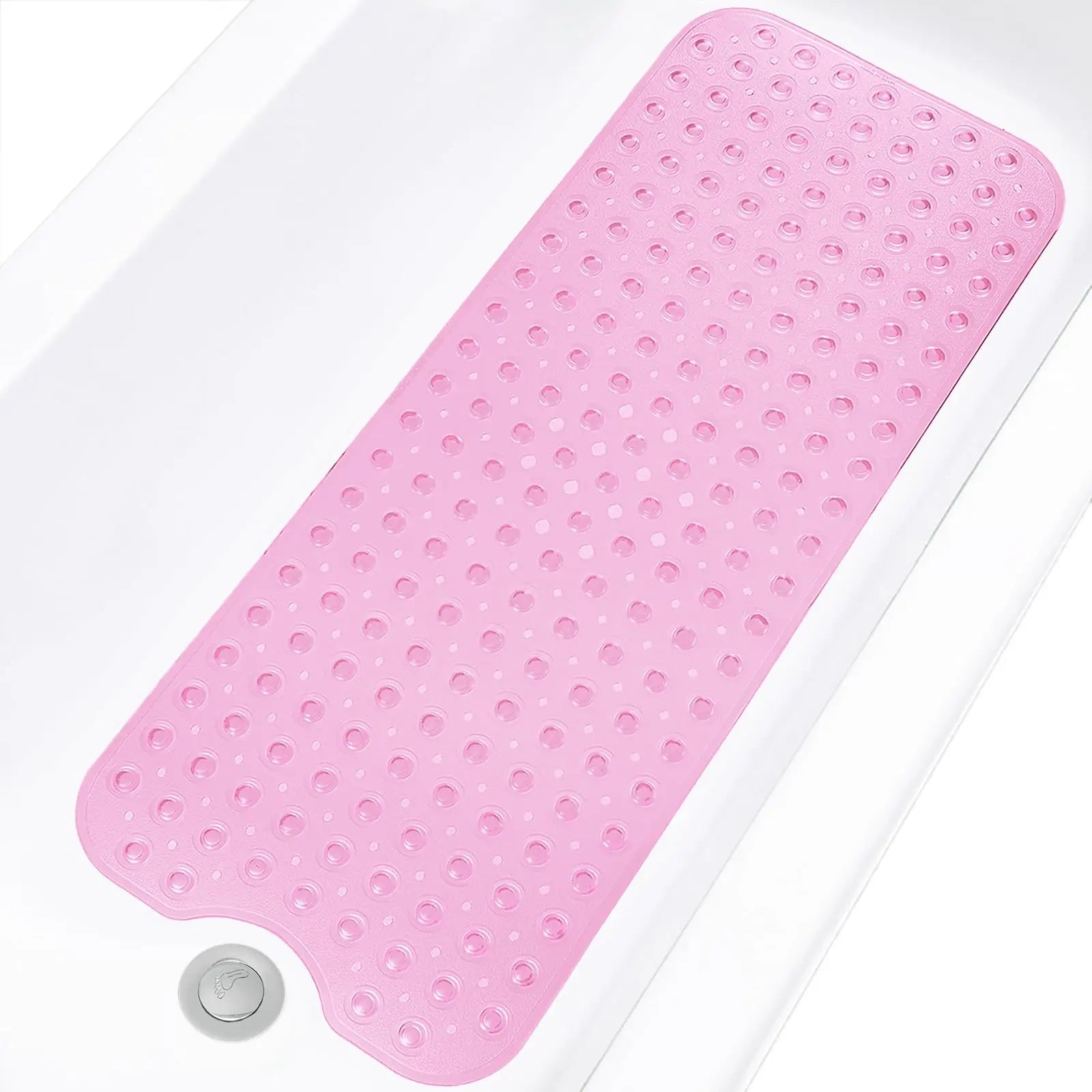 Bathtub Mats for Shower Tub, Extra Long Non-Slip 40 x 16 Inch Bath Mat with Drain Holes and Suction Cups, BathMat for Bathroom