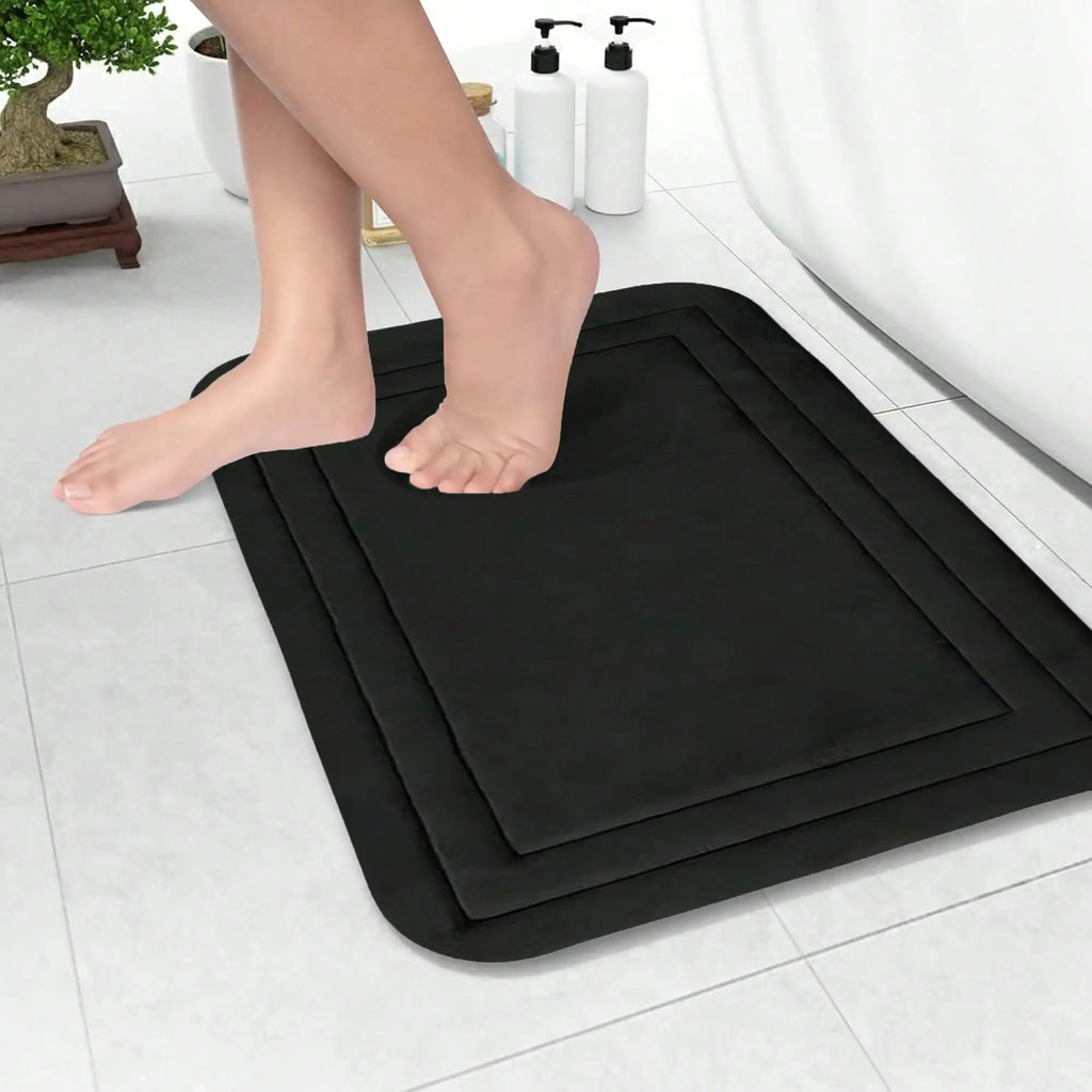 1Pc Memory Foam Bath Mat 15.75 "* 23.62",  High-Density Fast Drying Absorbent Carpet, Super Soft Anti-Skid Bath Mat
