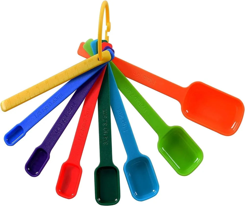 8-Piece Plastic Measuring Spoons Set.