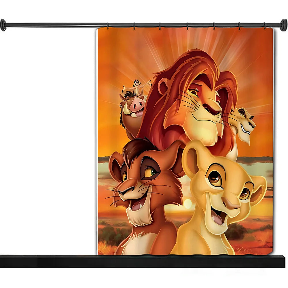 Shower The Lion King Curtain Waterproof Polyester Fabric Paint Colorful Bath Curtains Home Bathroom Decor Curtain With Hook