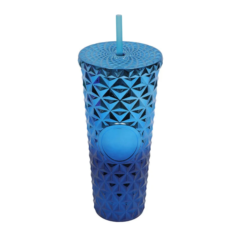 LUSQI Durian Straw Tumbler Double Wall Insulated Plastic Cup Trendy Creative Large Capacity Water Bottle With Multi Colors