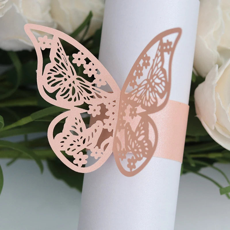 50Pcs Paper Napkin Rings for Wedding Birthday Christmas Dinner Home Table Decoration Napkin Rings Holders Party Supplies