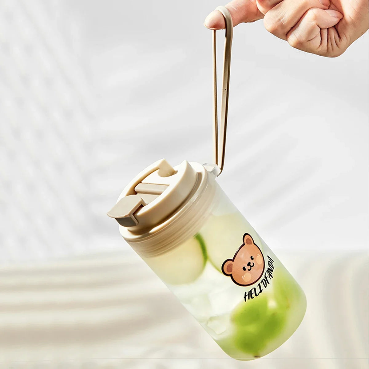 350/550ML Leak Proof Plastic Water Bottle With Rope For Kids Students Travel Sport Portable Heat-resistant Water Cup Tumbler