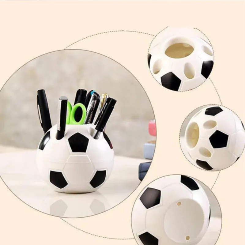 Creative Football Pencil Holder Office Desk Pen Pot Container Case cute Stationery Storage Box Organizer Durable Pencil Case