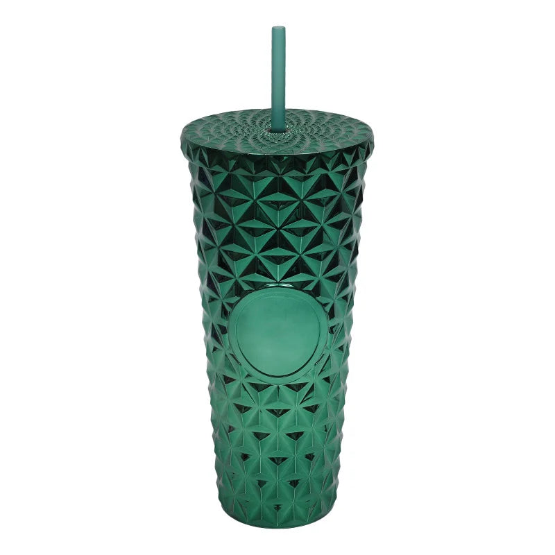 LUSQI Durian Straw Tumbler Double Wall Insulated Plastic Cup Trendy Creative Large Capacity Water Bottle With Multi Colors