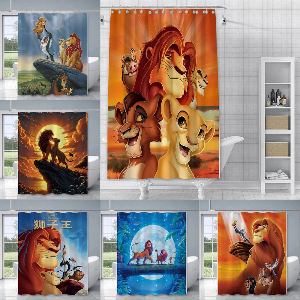 Shower The Lion King Curtain Waterproof Polyester Fabric Paint Colorful Bath Curtains Home Bathroom Decor Curtain With Hook